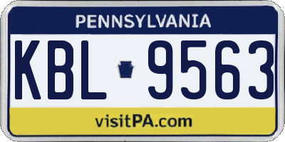 PA license plate KBL9563