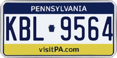 PA license plate KBL9564