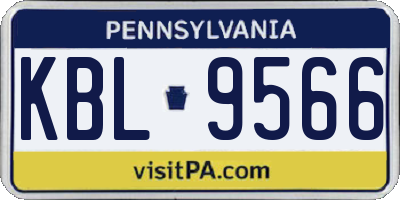 PA license plate KBL9566