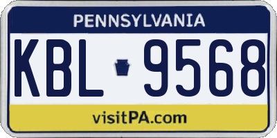 PA license plate KBL9568