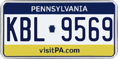 PA license plate KBL9569