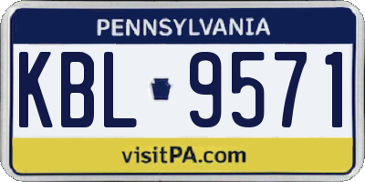 PA license plate KBL9571