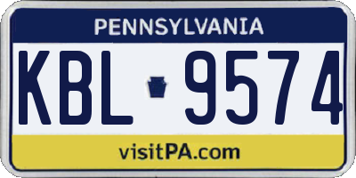 PA license plate KBL9574