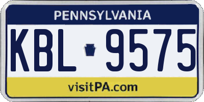 PA license plate KBL9575