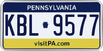 PA license plate KBL9577