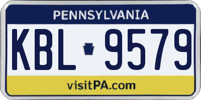 PA license plate KBL9579