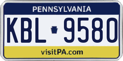 PA license plate KBL9580