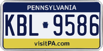 PA license plate KBL9586