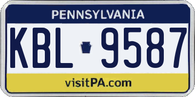PA license plate KBL9587