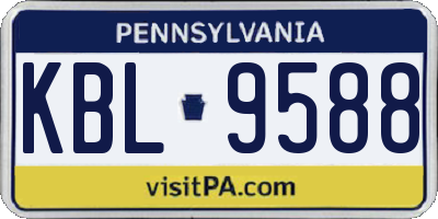 PA license plate KBL9588