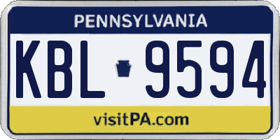 PA license plate KBL9594