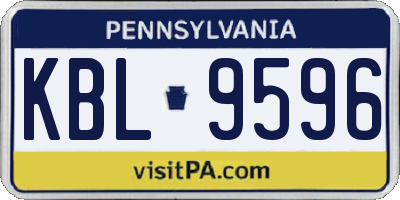 PA license plate KBL9596