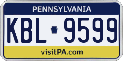 PA license plate KBL9599