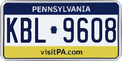 PA license plate KBL9608
