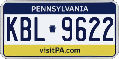 PA license plate KBL9622