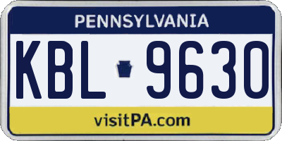 PA license plate KBL9630