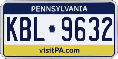 PA license plate KBL9632