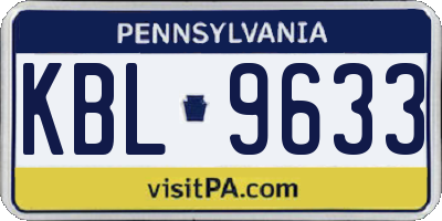 PA license plate KBL9633