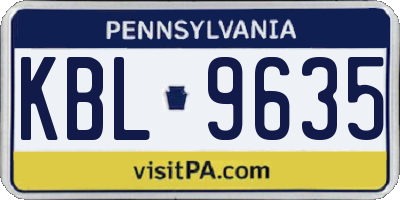 PA license plate KBL9635