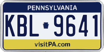 PA license plate KBL9641