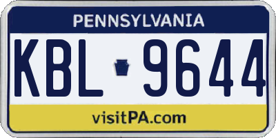 PA license plate KBL9644