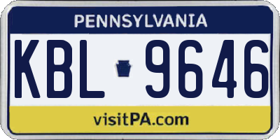 PA license plate KBL9646