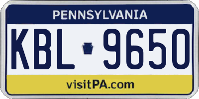 PA license plate KBL9650