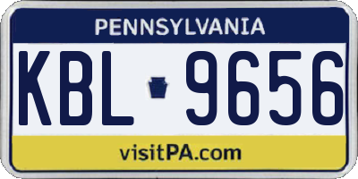 PA license plate KBL9656