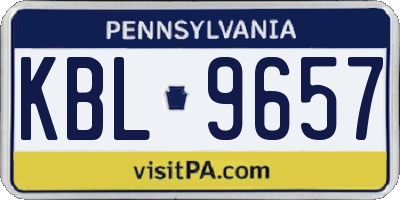 PA license plate KBL9657