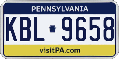 PA license plate KBL9658