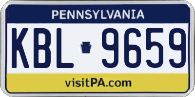 PA license plate KBL9659