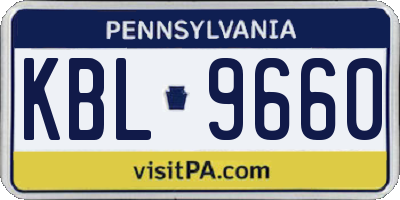 PA license plate KBL9660