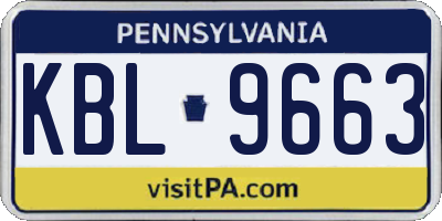 PA license plate KBL9663