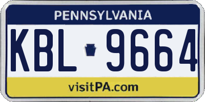 PA license plate KBL9664