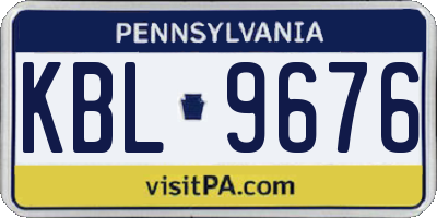 PA license plate KBL9676
