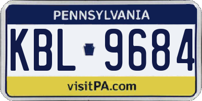PA license plate KBL9684