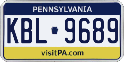PA license plate KBL9689