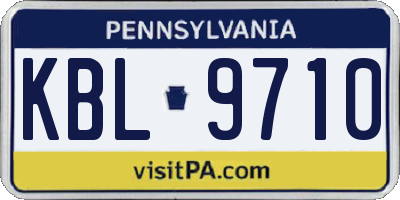 PA license plate KBL9710