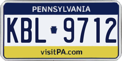 PA license plate KBL9712