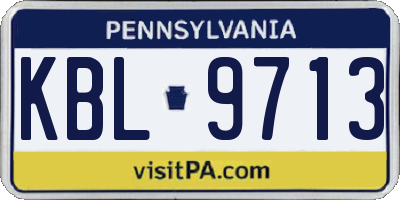 PA license plate KBL9713