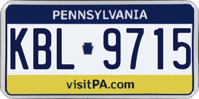 PA license plate KBL9715