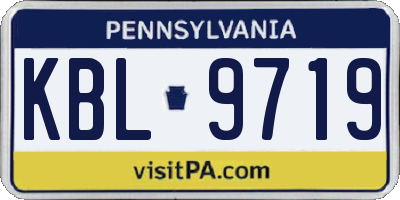PA license plate KBL9719
