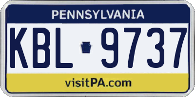 PA license plate KBL9737