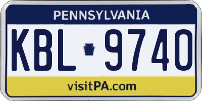 PA license plate KBL9740