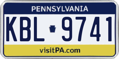 PA license plate KBL9741