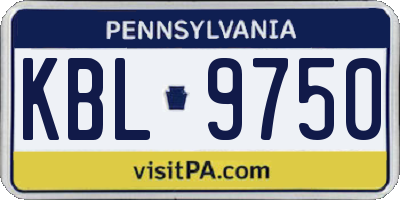 PA license plate KBL9750