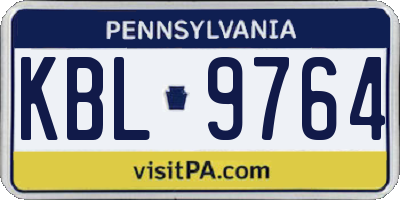 PA license plate KBL9764