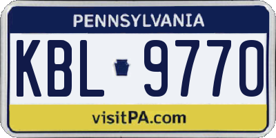 PA license plate KBL9770