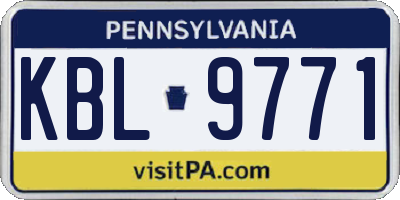 PA license plate KBL9771