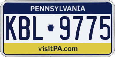 PA license plate KBL9775